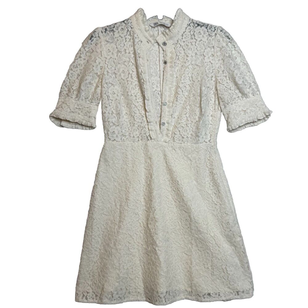 Zara‎ Cream Ivory Lace Dress XS
